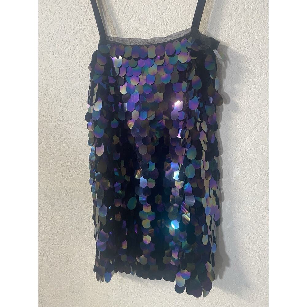 Milly Black Iridescent Sequin Mini Dress - Picture 3 of 11